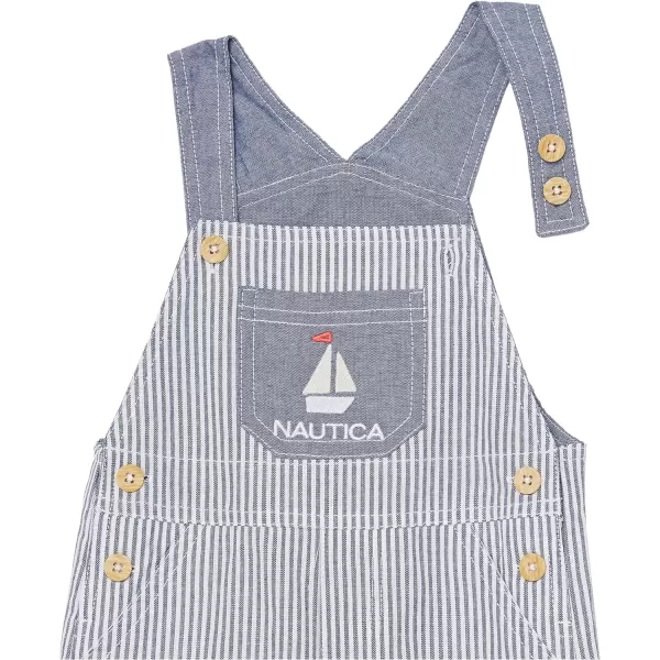 Nautica Sets KHQ boys Nautica 2 Piece Shortall SetStripe  Blue