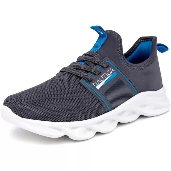 Nautica Kids Sneaker Athletic SlipOn Bungee Running ShoesBoy  GirlBig KidLittle KidToddler  NeaveKappilGrey Blue