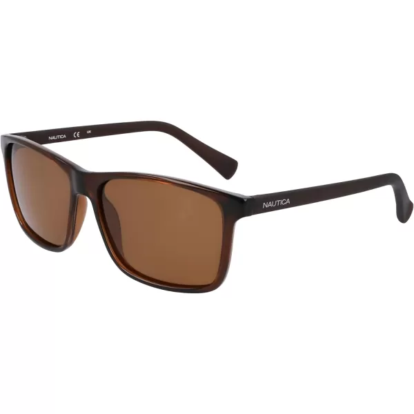 NAUTICA Mens N2246s Rectangular SunglassesCrystal Brown