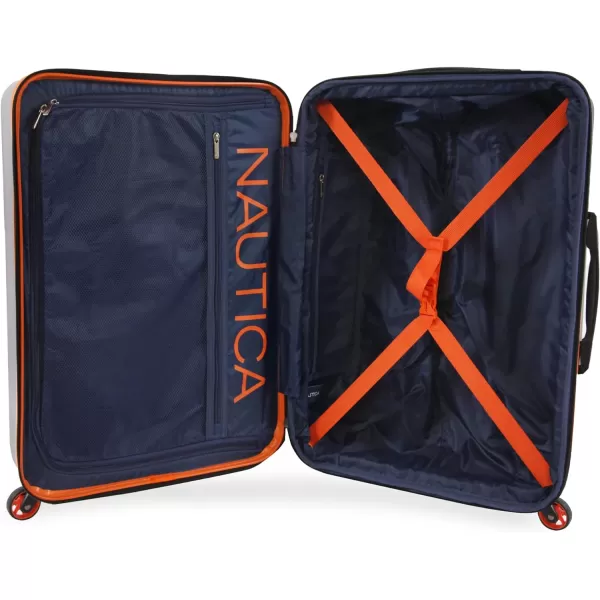 NAUTICA Roadie 3pc Hardside Luggage Set NavyYellowGreyOrange