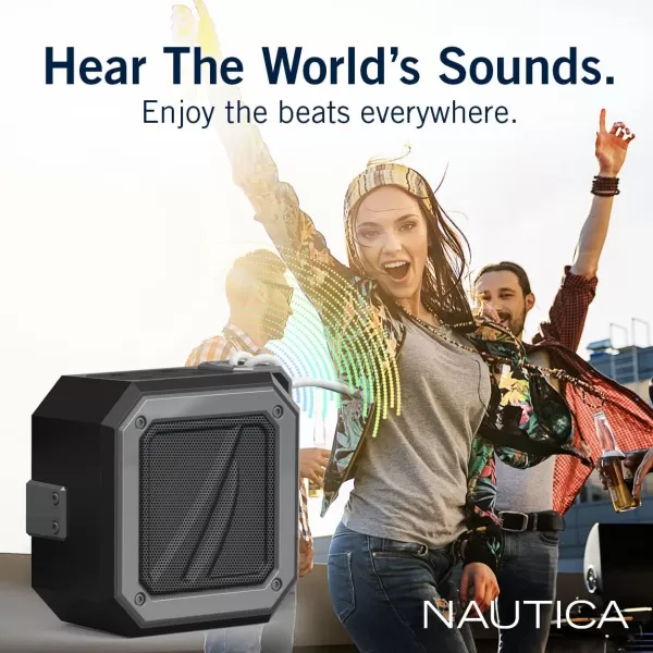 Nautica Bluetooth Portable Speaker Waterproof Wireless Speaker Outdoor Speaker Bluetooth Patio Speakers Loud Sound Clear Audio USB Drive 15Hour Playtime Off WhiteICE BlueBLACKGRAY