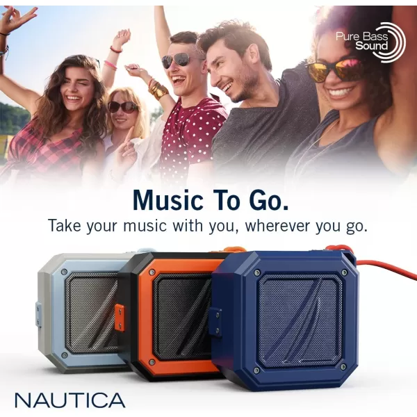 Nautica Bluetooth Portable Speaker Waterproof Wireless Speaker Outdoor Speaker Bluetooth Patio Speakers Loud Sound Clear Audio USB Drive 15Hour Playtime Off WhiteICE BlueBLACKBLACK