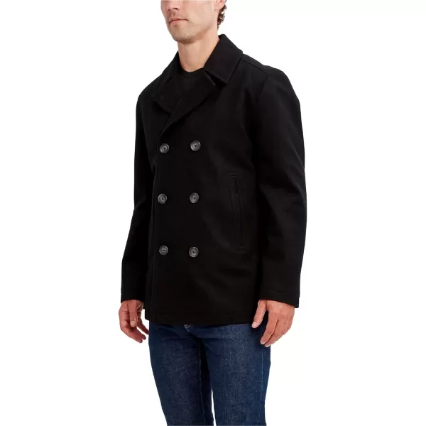 Nautica Mens Classic Double Breasted PeacoatVintage Black