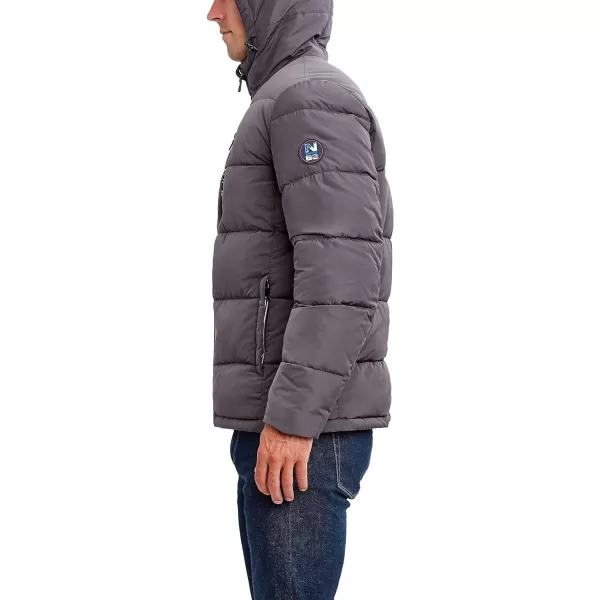 Nautica Mens Hooded Parka Jacket Water and Wind ResistantCharcoal