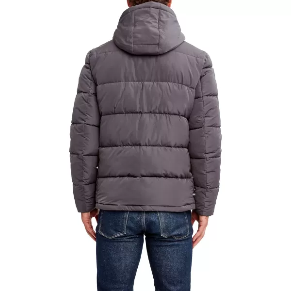 Nautica Mens Hooded Parka Jacket Water and Wind ResistantCharcoal