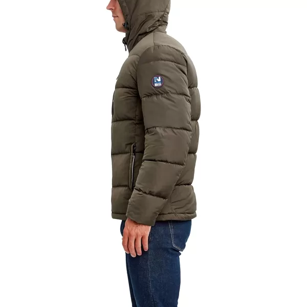 Nautica Mens Hooded Parka Jacket Water and Wind ResistantLoden