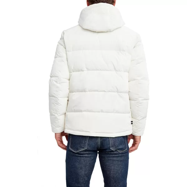 Nautica Mens Hooded Parka Jacket Water and Wind ResistantWhite