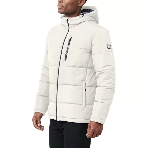 Nautica Mens Hooded Parka Jacket Water and Wind ResistantWhite