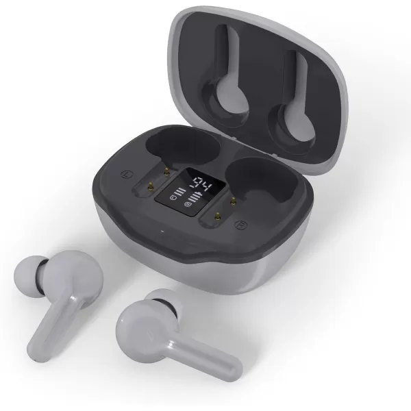 Nautica T400 True Wireless Earbuds Bluetooth v51 TWS inEar Earphones with Builtin Mic Wireless Bluetooth Earbuds with Charging case Touch Control Ergonomic Design SweatProof USBC GrayGRAY