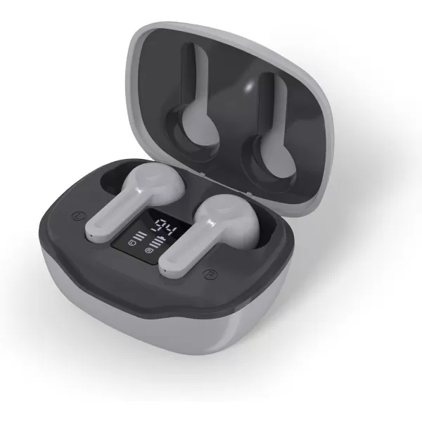 Nautica T400 True Wireless Earbuds Bluetooth v51 TWS inEar Earphones with Builtin Mic Wireless Bluetooth Earbuds with Charging case Touch Control Ergonomic Design SweatProof USBC GrayGRAY