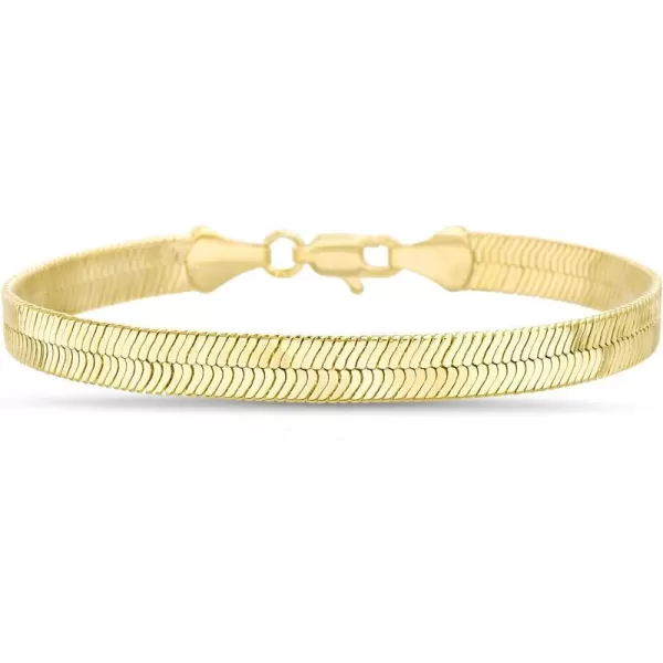 Nautica 14K Gold Plated Brass Snake Chain Bracelet for Men and Women4mm