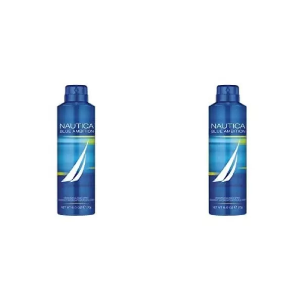 Nautica Blue Ambition Body Spray NonDrying Vegan Formula Bold Fresh Scent 60ozBody Spray 6 Fl Oz Pack of 2