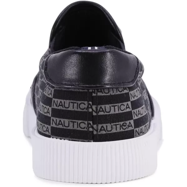 Nautica Kids SlipOn Casual Shoe Athletic Sneaker  YouthToddler Akeley  Boy  Girl  Big KidLittle KidToddlerBlack Canvas Logo