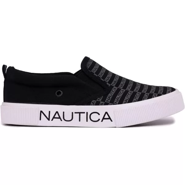 Nautica Kids SlipOn Casual Shoe Athletic Sneaker  YouthToddler Akeley  Boy  Girl  Big KidLittle KidToddlerBlack Logo