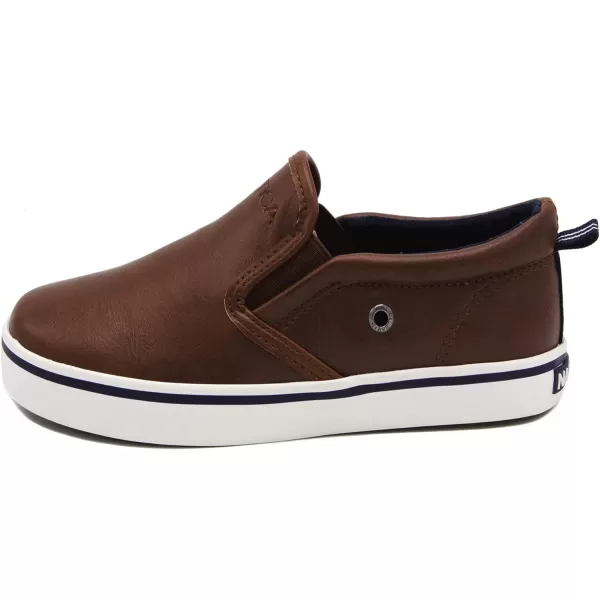 Nautica Kids SlipOn Casual Shoe Athletic Sneaker  YouthToddler Akeley  Boy  Girl  Big KidLittle KidToddlerBrown Smooth