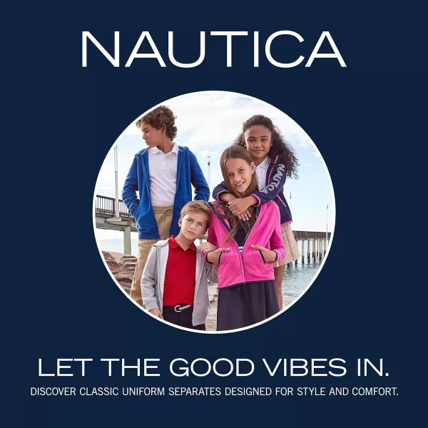 Nautica Little Girls Fleece Sweatpants Functional Pockets Elastic Waistband amp Drawstring ClosureGrey Heather