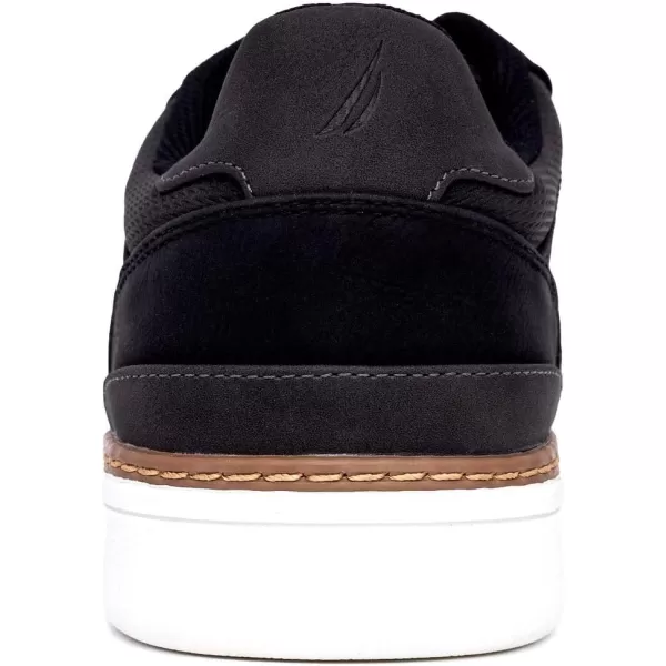 Nautica Mens Walking Shoes Comfortable Vegan Suede Sneakers for Casual Fashion Featuring LaceUp LowTop Loafer DesignBlacksavar