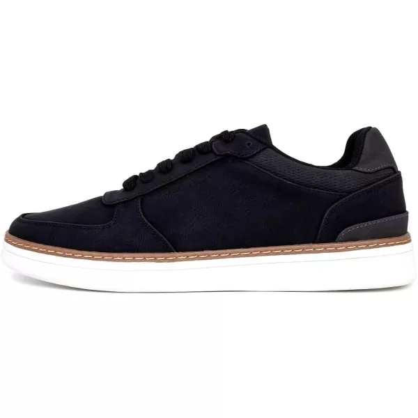 Nautica Mens Walking Shoes Comfortable Vegan Suede Sneakers for Casual Fashion Featuring LaceUp LowTop Loafer DesignBlacksavar