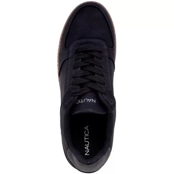 Nautica Mens Walking Shoes Comfortable Vegan Suede Sneakers for Casual Fashion Featuring LaceUp LowTop Loafer DesignBlacksavar