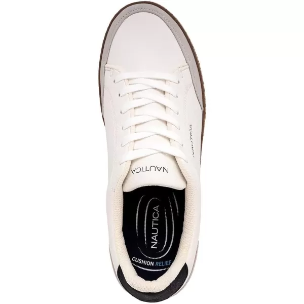 Nautica Mens Walking Shoes Comfortable Vegan Suede Sneakers for Casual Fashion Featuring LaceUp LowTop Loafer DesignWhite Greyjaro