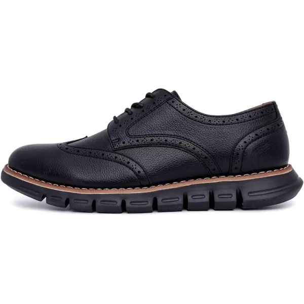 Nautica Mens Wingtip Oxford LaceUp Sneakers for Dress and Walking  Stylish and Comfortable Choice for Oxford Business Casual and Everyday ComfortBlackBlack Pebbled