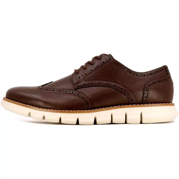 Nautica Mens Wingtip Oxford LaceUp Sneakers for Dress and Walking  Stylish and Comfortable Choice for Oxford Business Casual and Everyday ComfortBrown Pebbled