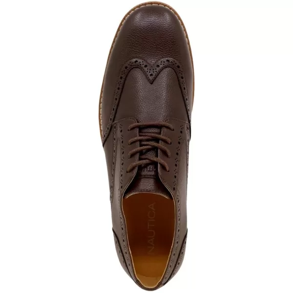 Nautica Mens Wingtip Oxford LaceUp Sneakers for Dress and Walking  Stylish and Comfortable Choice for Oxford Business Casual and Everyday ComfortBrown Pebbled