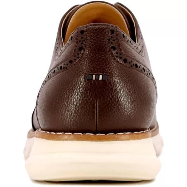 Nautica Mens Wingtip Oxford LaceUp Sneakers for Dress and Walking  Stylish and Comfortable Choice for Oxford Business Casual and Everyday ComfortBrown Pebbled