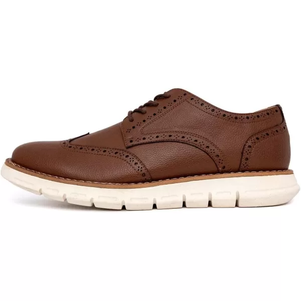 Nautica Mens Wingtip Oxford LaceUp Sneakers for Dress and Walking  Stylish and Comfortable Choice for Oxford Business Casual and Everyday ComfortTan Pebbled