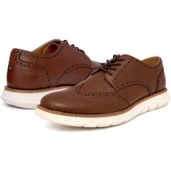 Nautica Mens Wingtip Oxford LaceUp Sneakers for Dress and Walking  Stylish and Comfortable Choice for Oxford Business Casual and Everyday ComfortTan Pebbled