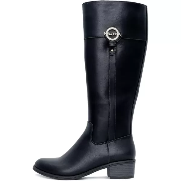 Nautica Womens Tall Shaft Riding Boots Stylish KneeHigh Dress Shoes for Fall amp WinterBlackginger Lily
