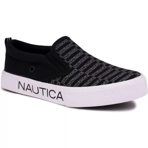 Nautica Kids SlipOn Casual Shoe Athletic Sneaker  YouthToddler Akeley  Boy  Girl  Big KidLittle KidToddlerBlack Logo