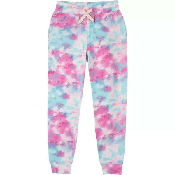 Nautica Little Girls Fleece Sweatpants Functional Pockets Elastic Waistband amp Drawstring ClosureMulti Tie Dye