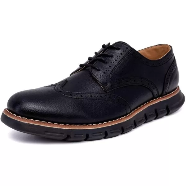 Nautica Mens Wingtip Oxford LaceUp Sneakers for Dress and Walking  Stylish and Comfortable Choice for Oxford Business Casual and Everyday ComfortBlackBlack Pebbled