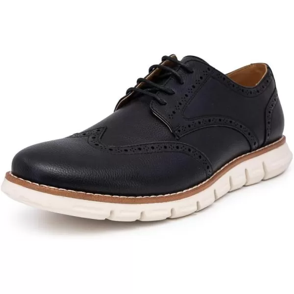 Nautica Mens Wingtip Oxford LaceUp Sneakers for Dress and Walking  Stylish and Comfortable Choice for Oxford Business Casual and Everyday ComfortBlack Pebbled