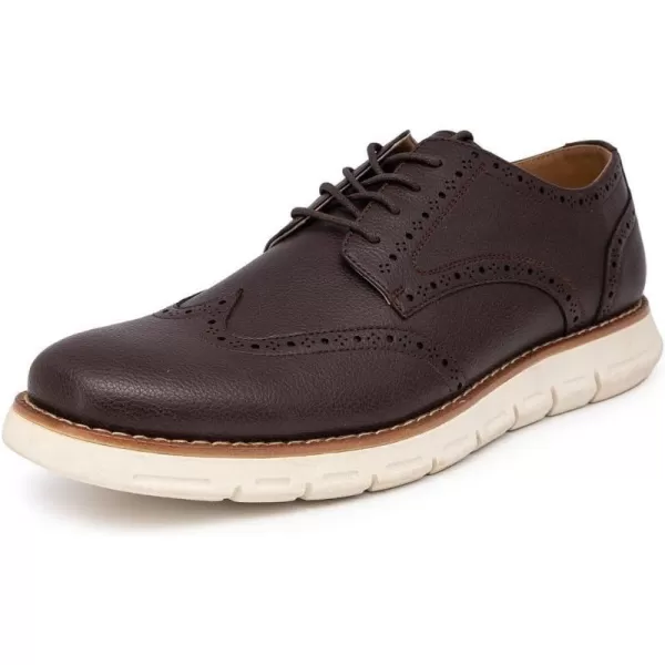 Nautica Mens Wingtip Oxford LaceUp Sneakers for Dress and Walking  Stylish and Comfortable Choice for Oxford Business Casual and Everyday ComfortBrown Pebbled