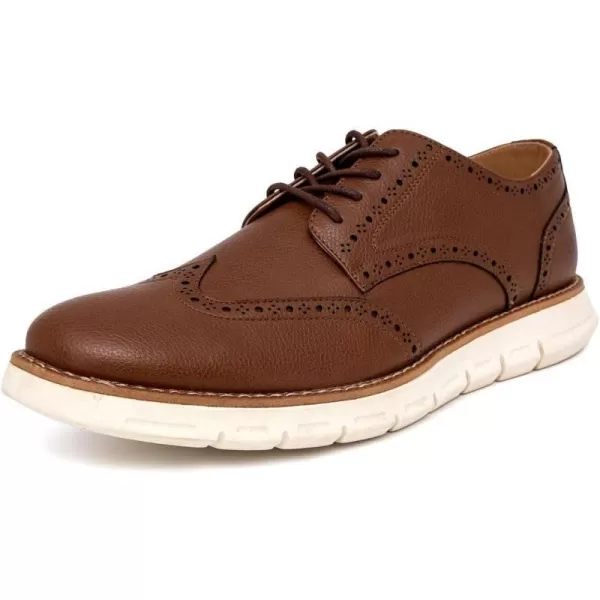 Nautica Mens Wingtip Oxford LaceUp Sneakers for Dress and Walking  Stylish and Comfortable Choice for Oxford Business Casual and Everyday ComfortTan Pebbled