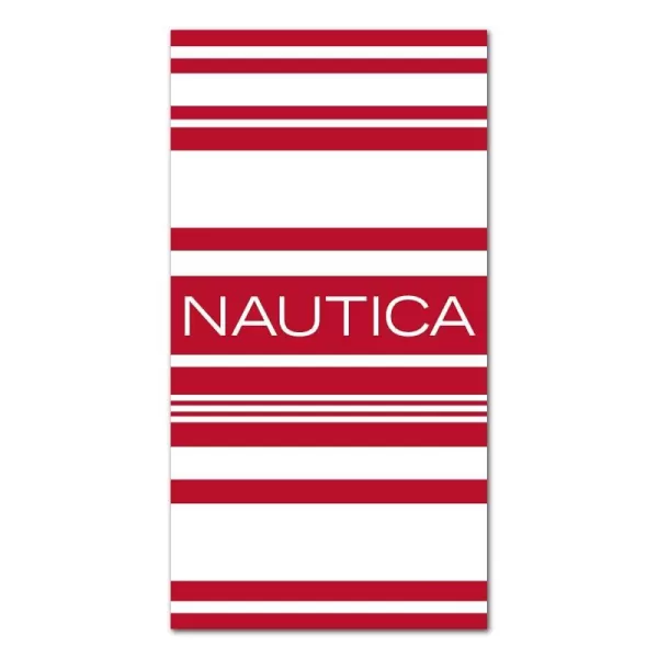 Nautica Velour Beach Towel Woven Super Absorbent RingSpun Cotton  36 X 68 Nelson RedNautica Velour Beach Towel Woven Super Absorbent RingSpun Cotton  36 X 68 Nelson Red