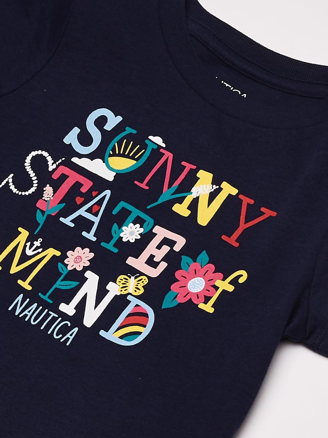 Nautica Girls Short Sleeve TShirt with Fun Graphic Design Cotton Tee with Tagless InteriorNautica Girls Short Sleeve TShirt with Fun Graphic Design Cotton Tee with Tagless Interior