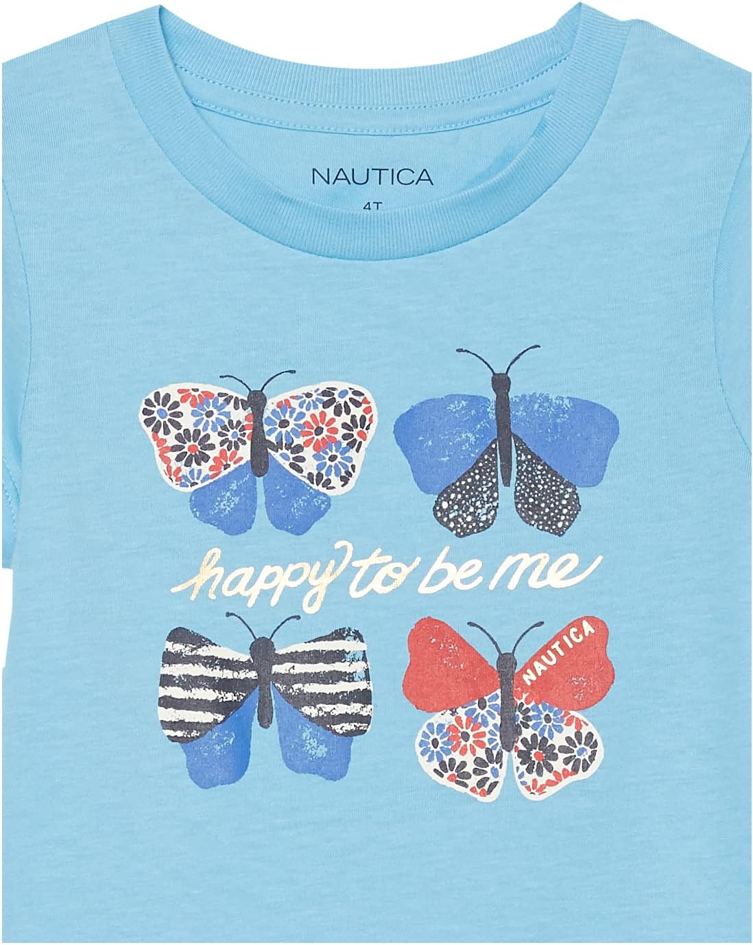 Nautica Girls Short Sleeve TShirt with Metallic Design Cotton Tee with Tagless InteriorNautica Girls Short Sleeve TShirt with Metallic Design Cotton Tee with Tagless Interior