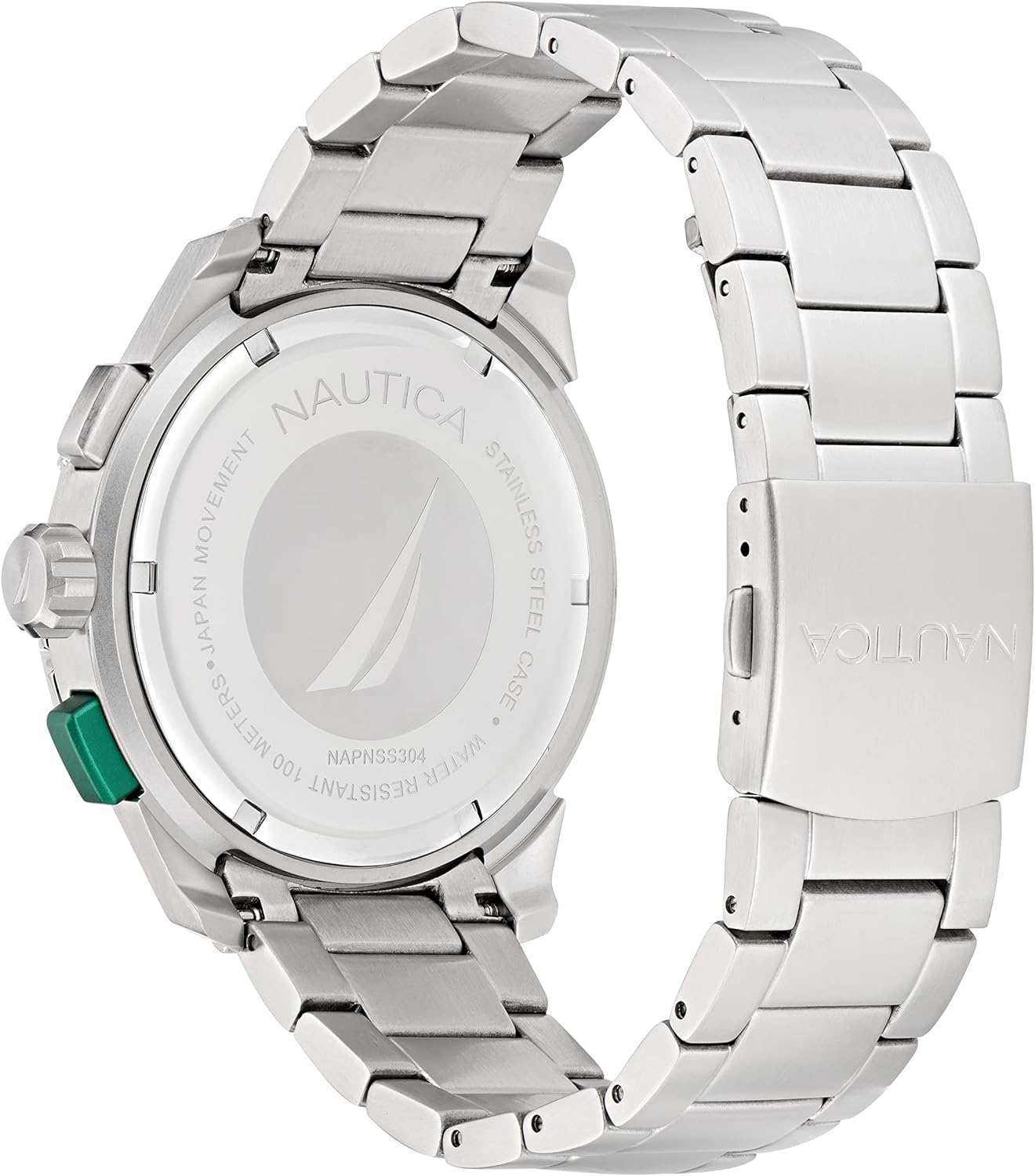 Nautica Orologio Da Fitness NAPNSS304, Cassa Acciaio 47mm, Quadrante Verde, Cronografo, Impermeabile 100m