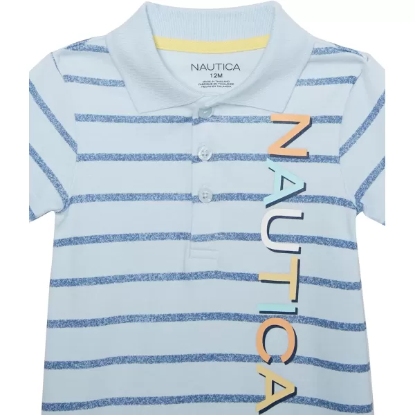 Baby Boys Nautica Knit RomperBlue Stripe