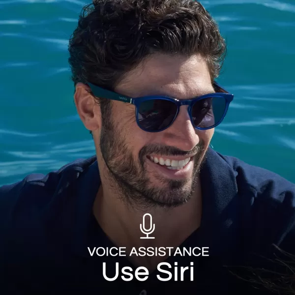 Lucyd  Nautica Collection  Corsair Smart Sunglasses for Men  Women  Wireless Smart Glasses with Open Ear Speakers and Microphone Polarized UV400 Lenses  Black Gradient WideCommander Black  Navy Blue  Standard