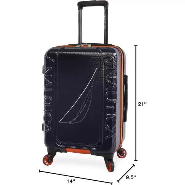 NAUTICA Birch Hardside Spinner Luggage NavyOrange CarryOn 21InchNAUTICA Birch Hardside Spinner Luggage NavyOrange CarryOn 21Inch