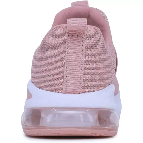 NAUTICA Kids Boys Girls Air Bubble Sneaker Athletic Running Shoe with StrapBungee ToddlerLittle KidsMattoon Air Blush Silver Knit