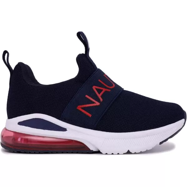 NAUTICA Kids Boys Girls Air Bubble Sneaker Athletic Running Shoe with StrapBungee ToddlerLittle KidsMattoon Air Navy Red