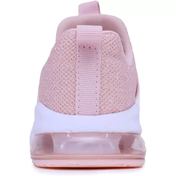 NAUTICA Kids Boys Girls Air Bubble Sneaker Athletic Running Shoe with StrapBungee ToddlerLittle KidsMattoon Air Pink Sparkle Mesh