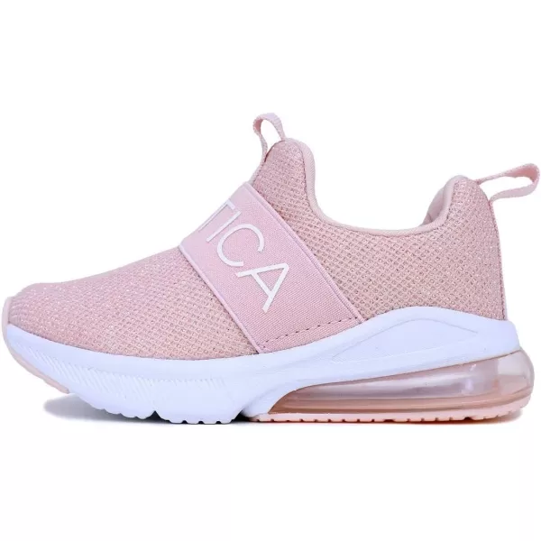 NAUTICA Kids Boys Girls Air Bubble Sneaker Athletic Running Shoe with StrapBungee ToddlerLittle KidsMattoon Air Pink Sparkle Mesh