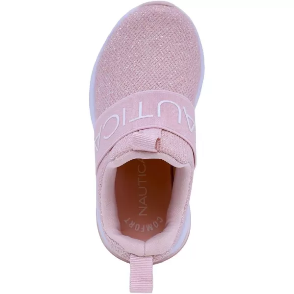 NAUTICA Kids Boys Girls Air Bubble Sneaker Athletic Running Shoe with StrapBungee ToddlerLittle KidsMattoon Air Pink Sparkle Mesh