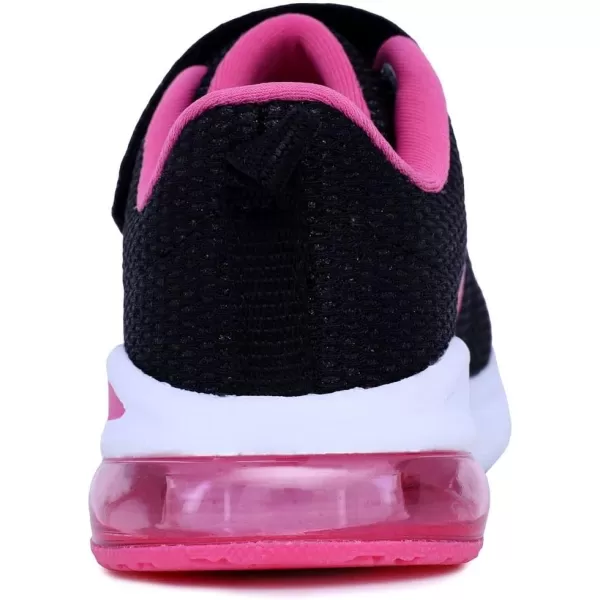 NAUTICA Kids Boys Girls Air Bubble Sneaker Athletic Running Shoe with StrapBungee ToddlerLittle KidsTetra Air Black Glitter Bright Pink